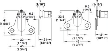 Konzole k přišroubování, Pro korpus, pro výklopné kování Häfele Maxi
