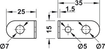 Konzole, ocel, pozink, 35 x 25 mm