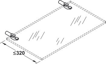 Konzole se svorkou, Pro skleněné police, pro pouzdro k naražení, bodové zavěšení