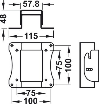 Konzole, sklopná, pro manuální zdvihací systém TV zdvihu Push