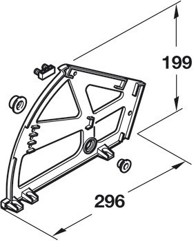Kování botníku, s 1, 2 nebo 3 oddíly