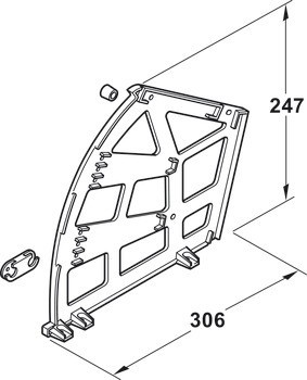 Kování botníku, s 1, 2 nebo 3 oddíly