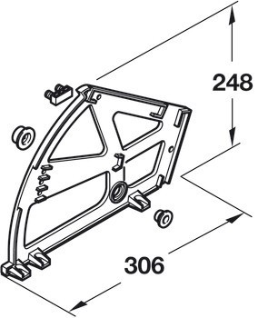 Kování botníku, s 1, 2 nebo 3 oddíly