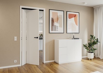 Kování pro dřevěné skládací dveře, Häfele Slido D-Fold21 50A / 50B, sada