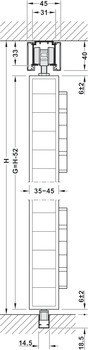 Kování pro dřevěné skládací dveře, Häfele Slido D-Fold21 50A / 50B, sada