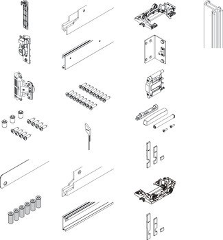 Kování pro otočně posuvné dveře, Hawa Concepta III 35 Push