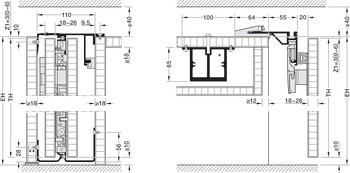Kování pro otočně/posuvně skládací dveře, Hawa Folding Concepta III 20 Pull