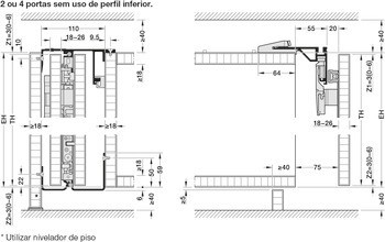 Kování pro otočně/posuvně skládací dveře, Hawa Folding Concepta III 20 Pull