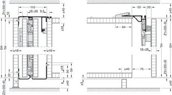 Kování pro otočně/posuvně skládací dveře, Hawa Folding Concepta III 20 Pull
