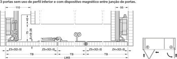 Kování pro otočně/posuvně skládací dveře, Hawa Folding Concepta III 20 Push