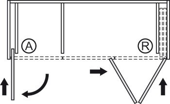 Kování pro otočně/posuvně skládací dveře, Hawa Folding Concepta III 20 Push