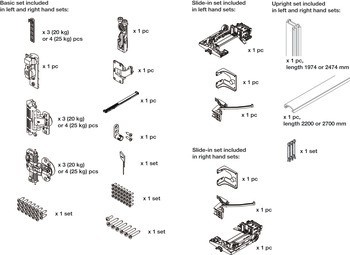 Kování pro otočně/posuvně skládací dveře, Hawa Folding Concepta III 25 Pull