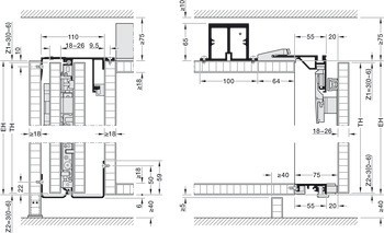 Kování pro otočně/posuvně skládací dveře, Hawa Folding Concepta III 25 Pull