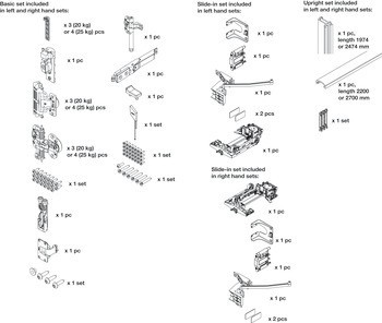 Kování pro otočně/posuvně skládací dveře, Hawa Folding Concepta III 25 Push
