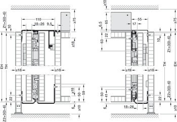 Kování pro otočně/posuvně skládací dveře, Hawa Folding Concepta III 25 Push