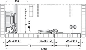 Kování pro otočně/posuvně skládací dveře, Hawa Folding Concepta III 25 Push