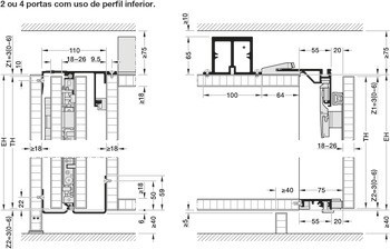 Kování pro otočně/posuvně skládací dveře, Hawa Folding Concepta III 25 Push