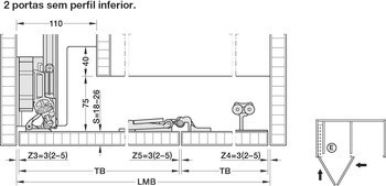 Kování pro otočně/posuvně skládací dveře, Hawa Folding Concepta III 25 Push