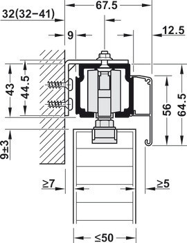 Kování pro posuvné dveře, Häfele Slido D-Line11 240C, sada