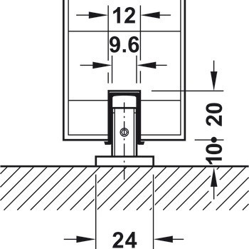 Kování pro posuvné dveře, Häfele Slido D-Line11 240C, sada