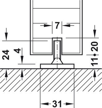 Kování pro posuvné dveře, Häfele Slido D-Line11 240C, sada