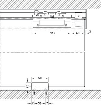 Kování pro posuvné dveře, Dorma Muto Comfort M 60, sada bez pojezdové kolejnice