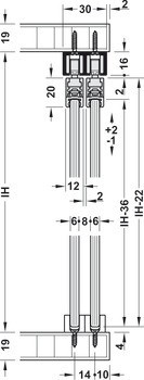 Kování pro posuvné dveře, Hawa GPK Clipo 16 GPK/GPPK IF, sada