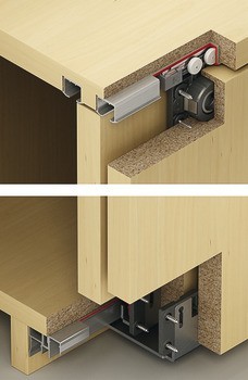 Kování pro posuvné dveře, EKU Clipo 36 H MF, sada