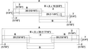 Kování pro posuvné dveře, Hawa Combino 20/35 VF, sada