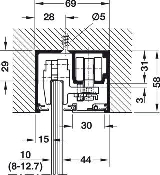 Kování pro posuvné dveře, Hawa Porta 100 GW/GWF, sada