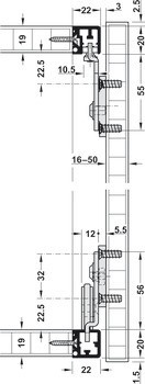 Kování pro posuvné dveře, Hawa Regal B 25 H VF, sada