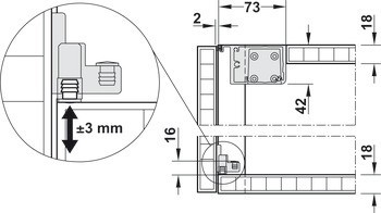 Kování pro posuvné dveře, Finetta F-Flush32 23A, sada