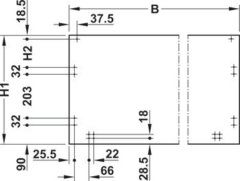 Kování pro posuvné dveře, Finetta F-Flush32 23A, sada