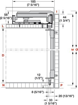 Kování pro posuvné dveře, Finetta F-Flush52 20A, montáž v rovině, standardní sada