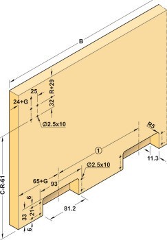 Kování pro posuvné dveře, Finetta F-Flush52 20B, standardní sada