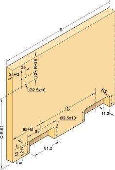 Kování pro posuvné dveře, Finetta F-Flush52 20B, standardní sada