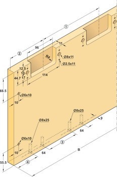 Kování pro posuvné dveře, Finetta F-Flush53 35A, sada