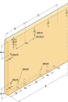 Kování pro posuvné dveře, Finetta F-Flush53 35A, sada