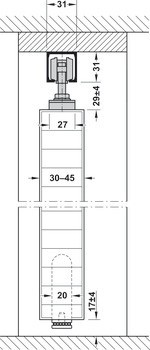 Kování pro posuvné dveře, Häfele Slido D-Fold871 50K, sada