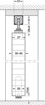 Kování pro posuvné dveře, Häfele Slido D-Fold871 50K, sada