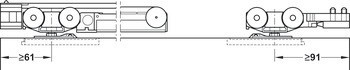 Kování pro posuvné dveře, Häfele Slido D-Line11 50C / 80C / 120C, sada bez pojezdové kolejnice