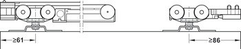 Kování pro posuvné dveře, Slido D-Line11 50P až 120P, sada bez pojezdové kolejnice