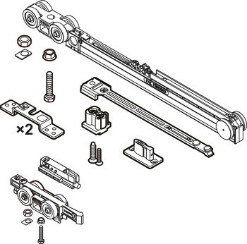 Kování pro posuvné dveře, Slido D-Line11 50P až 120P, sada bez pojezdové kolejnice
