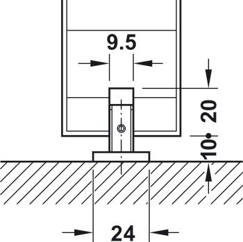 Kování pro posuvné dveře, Häfele Slido D-Line11 160C, sada