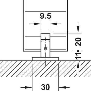 Kování pro posuvné dveře, Häfele Slido D-Line11 160C, sada