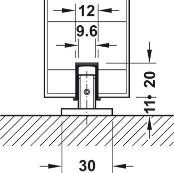 Kování pro posuvné dveře, Häfele Slido D-Line11 160C, sada