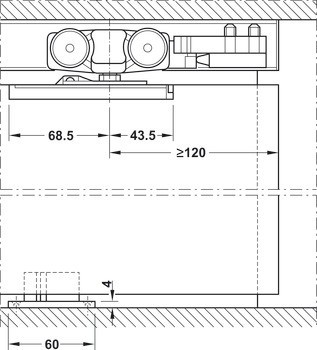 Kování pro posuvné dveře, Häfele Slido D-Line11 160C, sada