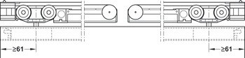 Kování pro posuvné dveře, Häfele Slido D-Line11 160I, sada bez pojezdové kolejnice