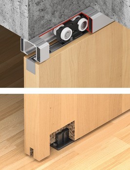 Kování pro posuvné dveře, Häfele Slido D-Line11 160I, sada