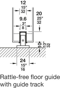 Kování pro posuvné dveře, Häfele Slido D-Line11 160I, sada